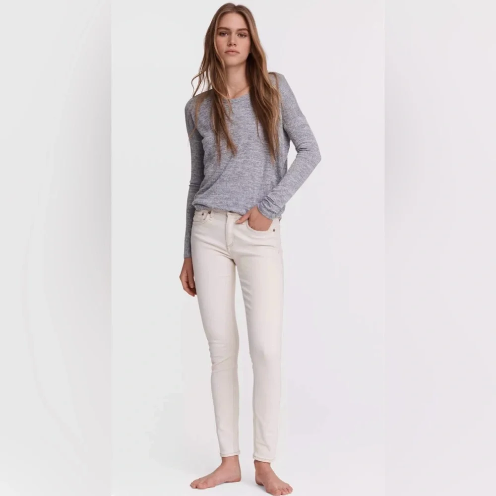 Rag & Bone NWT Cate Mid-Rise Skinny Jeans Ecru - Picture 1 of 7